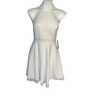 Lulus women’s New white halter reach out my hand skater dress